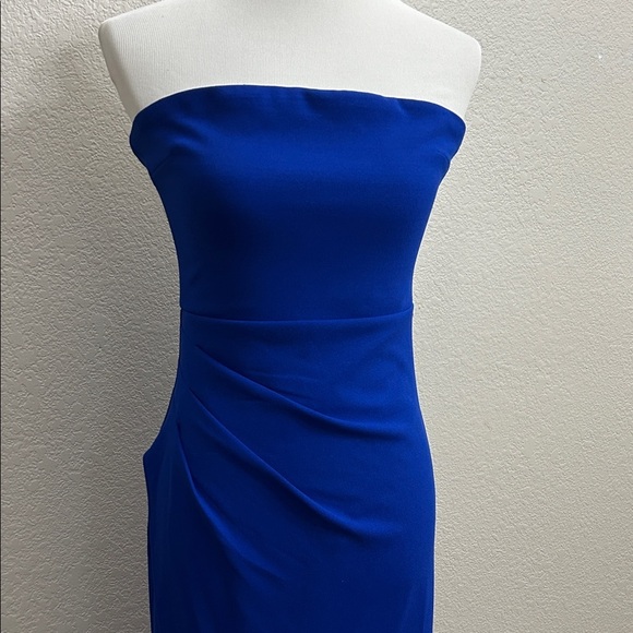 Lulu's Royal Blue Long Strapless Dress - Picture 2 of 8